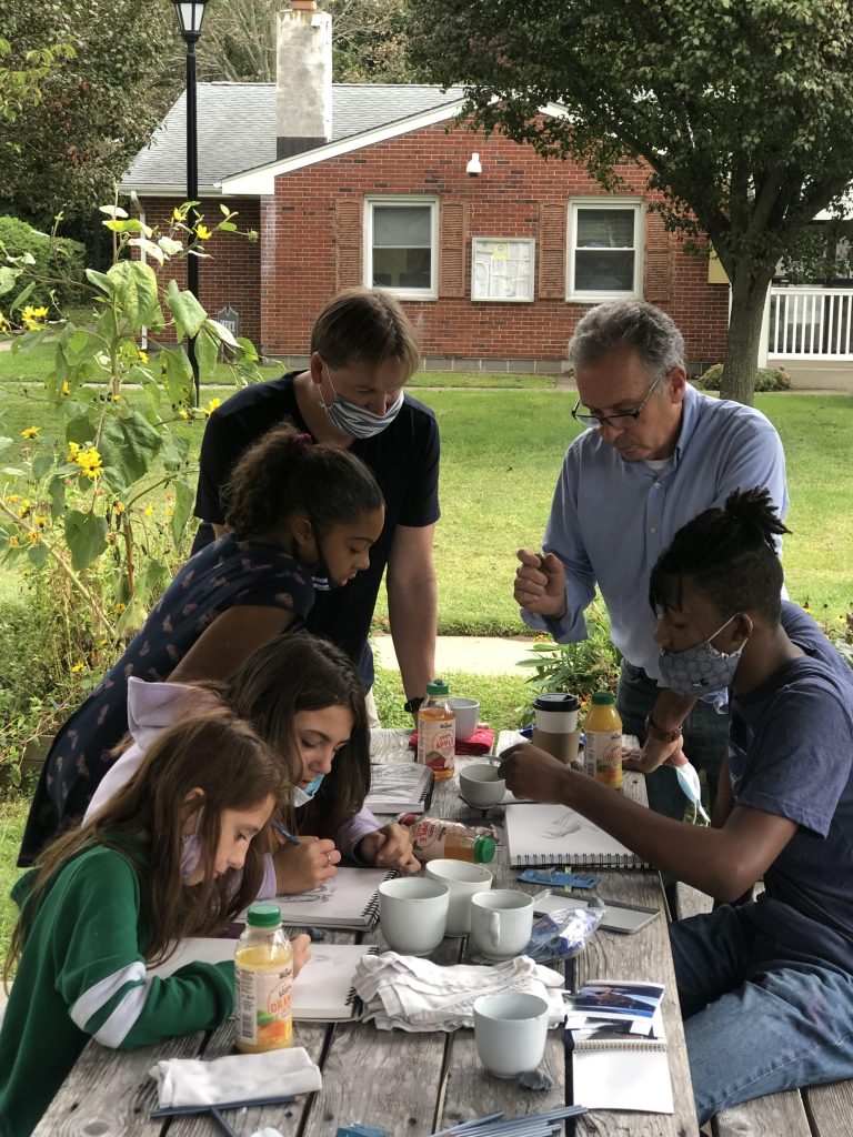 Mark Innerst teaches basic art skills to Cape May Cares