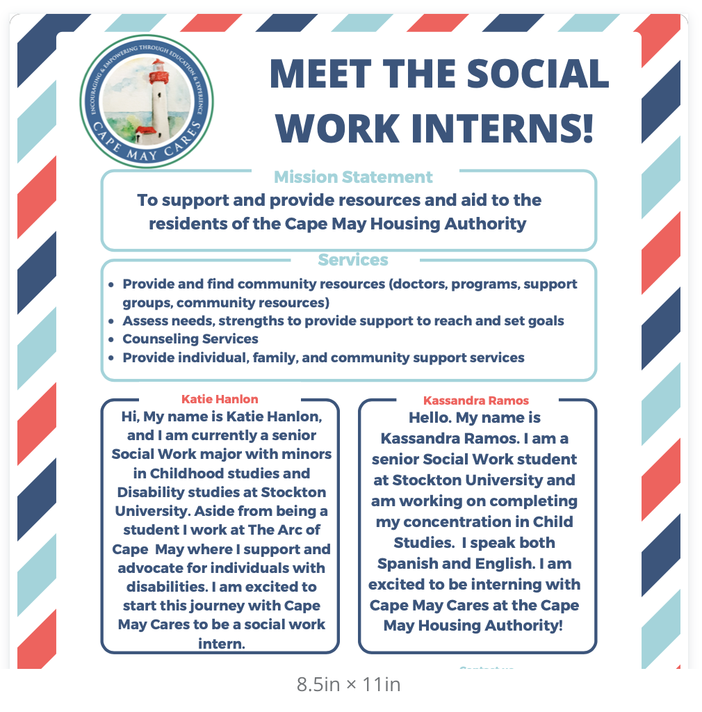 Cape May Cares social work interns